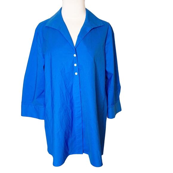 Hinson Wu Beatrice popover tunic top blue - Picture 1 of 8